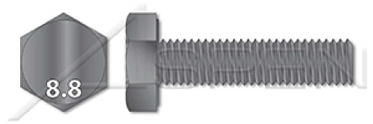 M10-1.5 X 110mm DIN 933, Metric, Hex Head Cap Screws Bolts, Full Thread, Class 8.8 Steel, Plain
