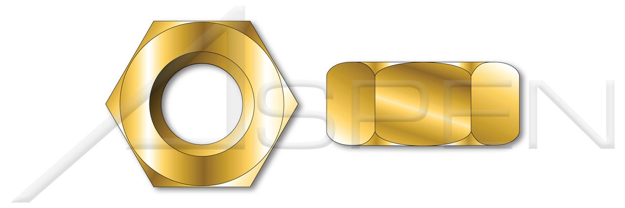 M30-3.5 DIN 934 / ISO 4032, Metric, Hex Finished Nuts, Brass