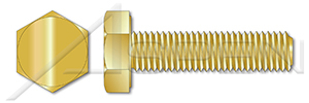 M8-1.25 X 60mm DIN 933, Metric, Hex Head Cap Screws Bolts, Full Thread, Brass