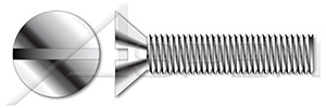 M5-0.8 X 20mm DIN 963 / ISO 2009, Metric, Machine Screws, Flat Slot Drive, Full Thread, A4 Stainless Steel