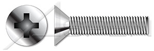 M3-0.5 X 14mm DIN 965 / ISO 7046, Metric, Machine Screws, Flat Phillips Drive, Full Thread, A4 Stainless Steel
