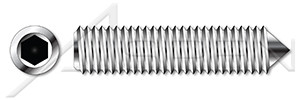M20-2.5 X 20mm DIN 914 / ISO 4027, Metric, Hex Socket Set Screws, Cone Point, A2 Stainless Steel