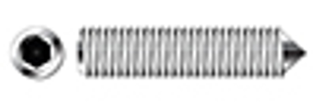 M6-1.0 X 25mm DIN 914 / ISO 4027, Metric, Hex Socket Set Screws, Cone Point, A2 Stainless Steel
