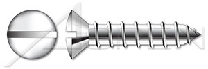 M3.5 X 25mm DIN 7973 / ISO 1483, Metric, Self-Tapping Sheet Metal Screws, Oval Slot Drive, Full Thread, A2 Stainless Steel
