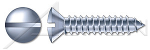 M4.8 X 25mm DIN 7973 / ISO 1483, Metric, Self-Tapping Sheet Metal Screws, Oval Slot Drive, Full Thread, Steel, Zinc Plated