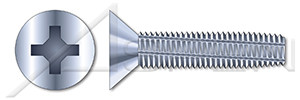 M4 X 10mm Thread Cutting Screws, Flat Countersunk Head with Phillips Drive, Zinc Plated Steel, DIN 7516 Type D