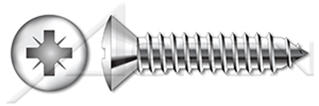 M6.3 X 60mm DIN 7983 / ISO 7051, Metric, Self-Tapping Sheet Metal Screws, Oval Phillips Drive, Full Thread, A2 Stainless Steel