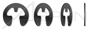 M3.2 DIN 6799, Metric, E-Retaining Rings, Spring Steel, Phosphate Coated