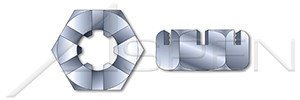 M6-1.0 DIN 937, Metric, Thin Slotted Castle Nuts, Steel, Zinc Plated