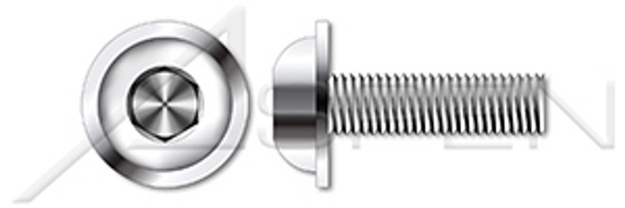 M10-1.5 X 25mm ISO 7380-2, Metric, Flanged Button Head Hex Socket Cap Screws, A2 Stainless Steel