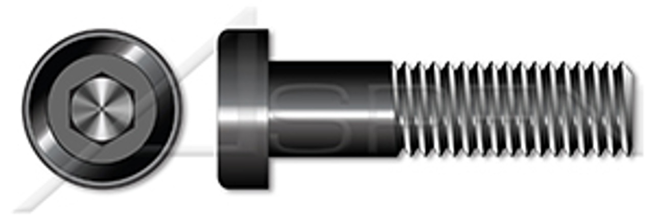 M4-0.7 X 12mm Low Head Socket Cap Screws with Hex Drive and Key Guide, Class 8.8 Plain Steel, DIN 6912