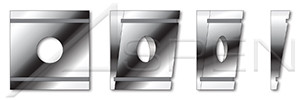 M16, ID=17.5mm DIN 434, Metric, Square Tapered Washers for U-Sections, A4 Stainless Steel