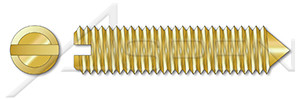 M4-0.7 X 6mm DIN 553 / ISO 7434, Metric, Slotted Set Screws, Cone Point, Brass