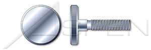 M5-0.8 X 10mm DIN 653, Metric, Thumb Screws, Knurled Flat Head, Low Type, Class 5.8 Steel, Zinc Plated
