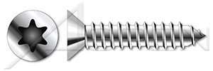 M6.3 X 70mm DIN 7982 / ISO 7050, Metric, Self-Tapping Sheet Metal Screws, Flat 6-Lobe Drive, Full Thread, A4 Stainless Steel