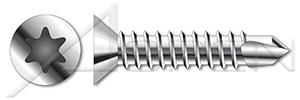 M5.5 X 25mm DIN 7504 Type O, Metric, Self-Drilling Screws, Flat 6-Lobe Drive, A2 Stainless Steel