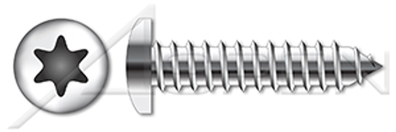 M6.3 X 32mm DIN 7981 / ISO 7049, Metric, Self-Tapping Sheet Metal Screws, Pan 6-Lobe Drive, Full Thread, A4 Stainless Steel