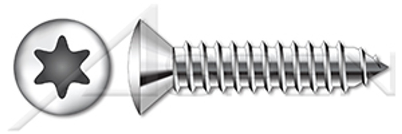 M6.3 X 38mm DIN 7983 / ISO 7051, Metric, Self-Tapping Sheet Metal Screws, Oval 6-Lobe Drive, Full Thread, A2 Stainless Steel