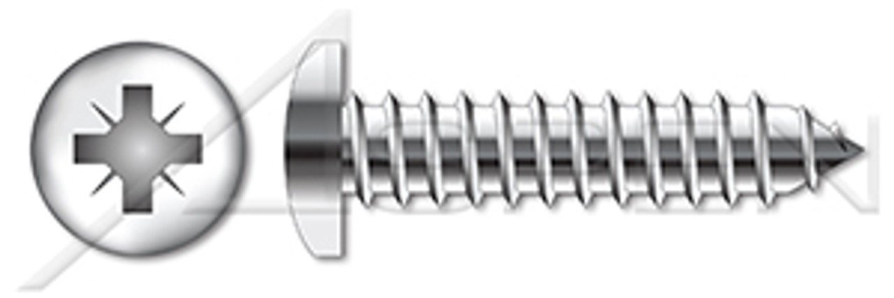 M3.9 X 45mm DIN 7981 / ISO 7049, Metric, Self-Tapping Sheet Metal Screws, Pan Pozidriv Alternative Drive, Full Thread, A4 Stainless Steel
