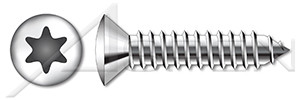 M4.8 X 45mm DIN 7983 / ISO 7051, Metric, Self-Tapping Sheet Metal Screws, Oval 6-Lobe Drive, Full Thread, A4 Stainless Steel