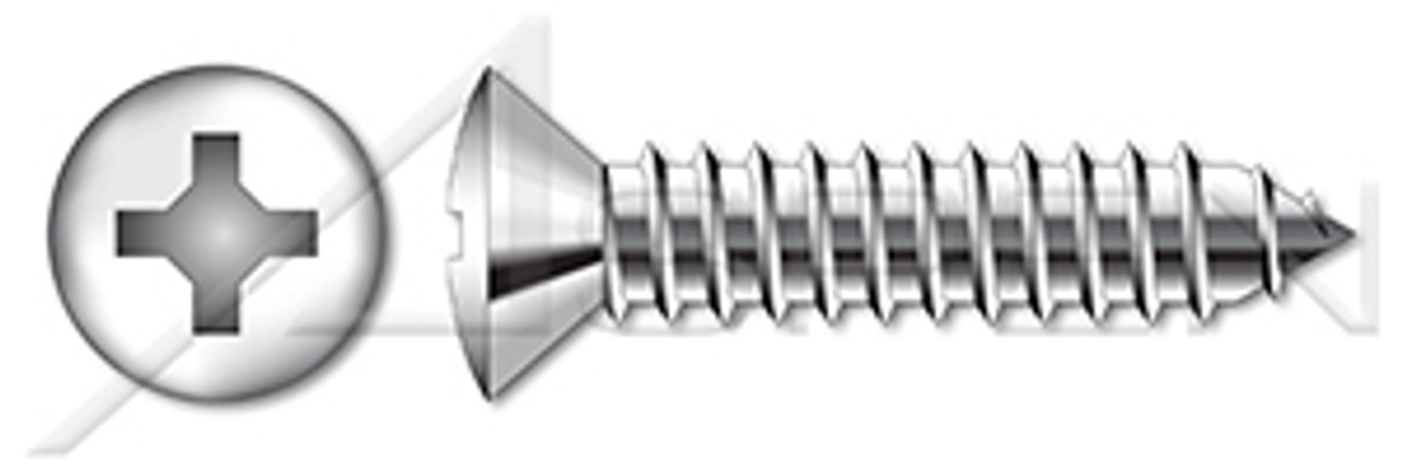M6.3 X 32mm DIN 7983 / ISO 7051, Metric, Self-Tapping Sheet Metal Screws, Oval Phillips Drive, Full Thread, A4 Stainless Steel
