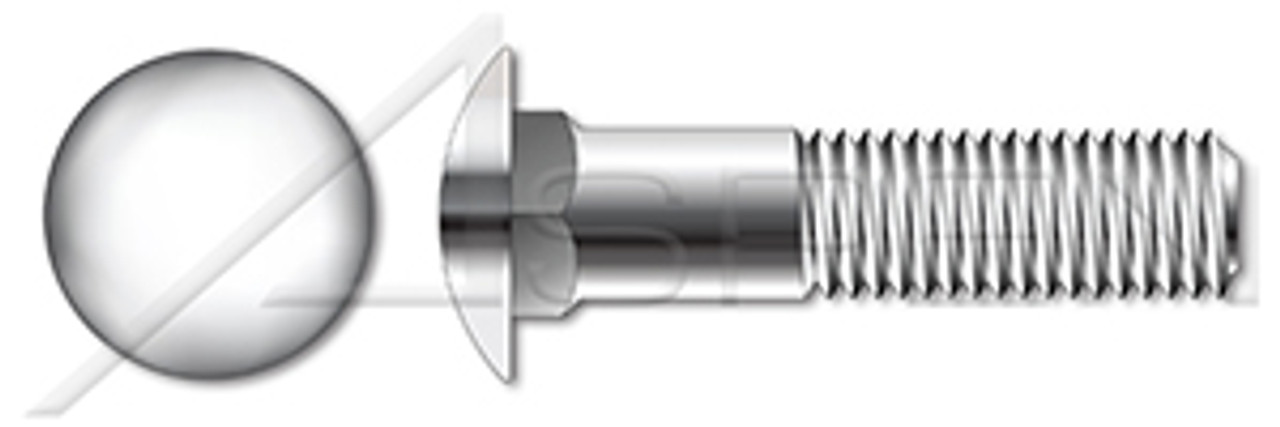 M16-2.0 X 100mm DIN 603 / ISO 8677, Metric, Carriage Bolts, Round Head, Square Neck, A4 Stainless Steel