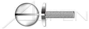 M6-1.0 X 20mm DIN 921, Metric, Machine Screws, Large Pan Head, Slotted Drive, Full Thread, AISI 303 Stainless Steel (18-8)