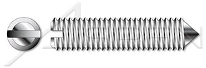 M5-0.8 X 6mm DIN 553 / ISO 7434, Metric, Slotted Set Screws, Cone Point, A4 Stainless Steel