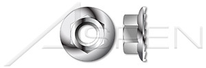 M3-0.5 Hex Flange Nuts with Locking Serrations, DIN 6923, A4 Stainless Steel