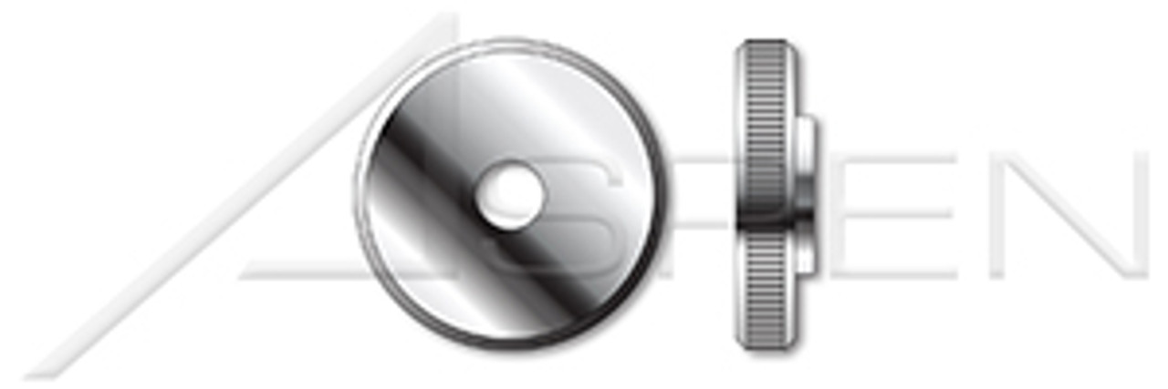 M5-0.8 Metric Knurled Thumb Nuts, Flat Thin Type, Stainless Steel 303, DIN 467