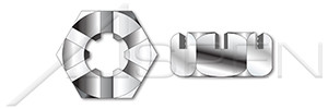 M20-2.5 DIN 979, Metric, Thin Slotted Castle Nuts, A2 Stainless Steel