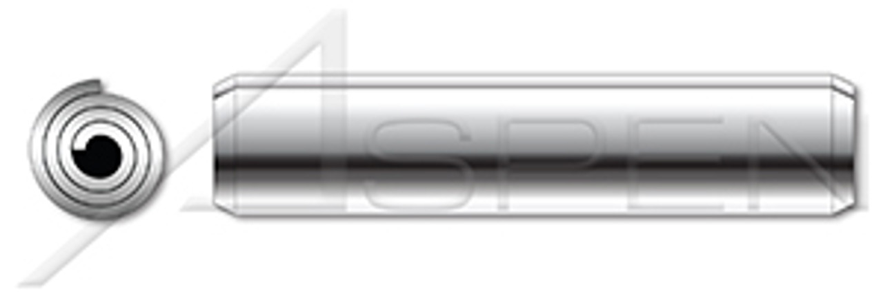 M1.5 X 8mm ISO 8750, Metric, Rolled Spring Pins, AISI 301 Stainless Steel