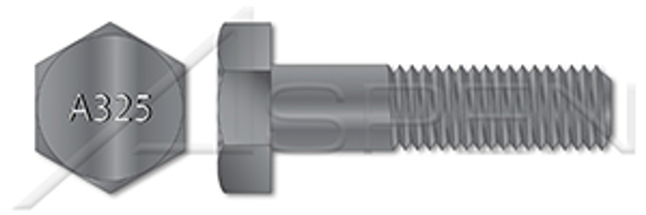 1-1/8"-7 X 4" Heavy Structural Hex Bolts, Coarse Thread, Plain