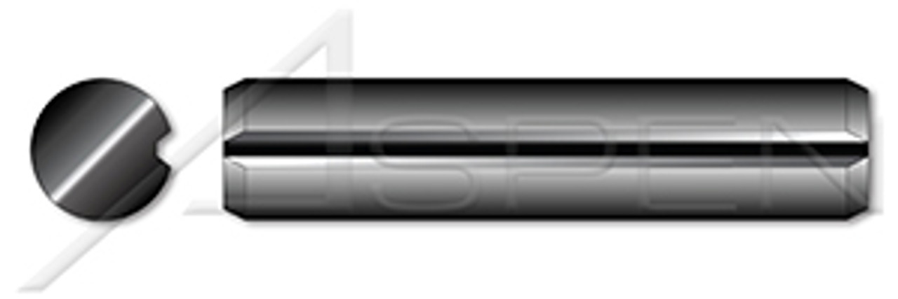 M3 X 12mm DIN 1473, Metric, Full Length Chamfered Grooved Parallel Pins, AISI 303 Stainless Steel (18-8)