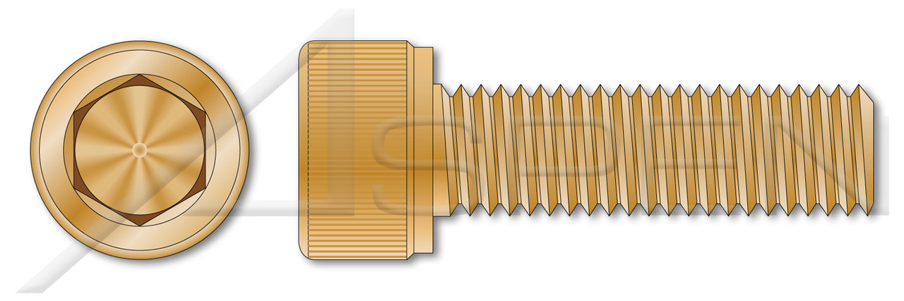 #10-24 X 1/2" Socket Cap Screws, Hex Drive, Alloy Steel, Yellow Cadmium Plated, MS16997, DFARS