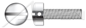#10-24 X 1/4" Machine Screws, Fillister Drilled Head with Slotted Drive, Coarse Threading, 18-8 Stainless Steel, MS35275 Rev.B, DFARS
