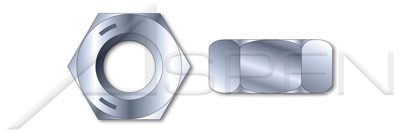 7/8"-14 Hex Finished Nuts, UNF Fine Thread, Grade 5 Steel, Zinc, Made in U.S.A.