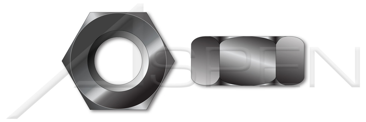 5/16"-18 Hex Finished Nuts, Steel, Black Zinc
