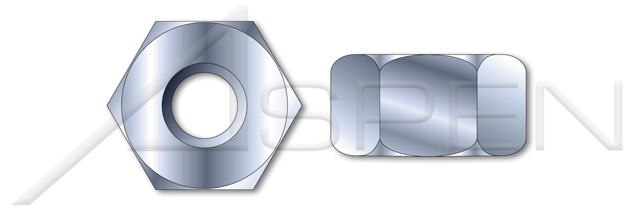 1-1/2"-6 Heavy Hex Nuts, Zinc Plated Steel