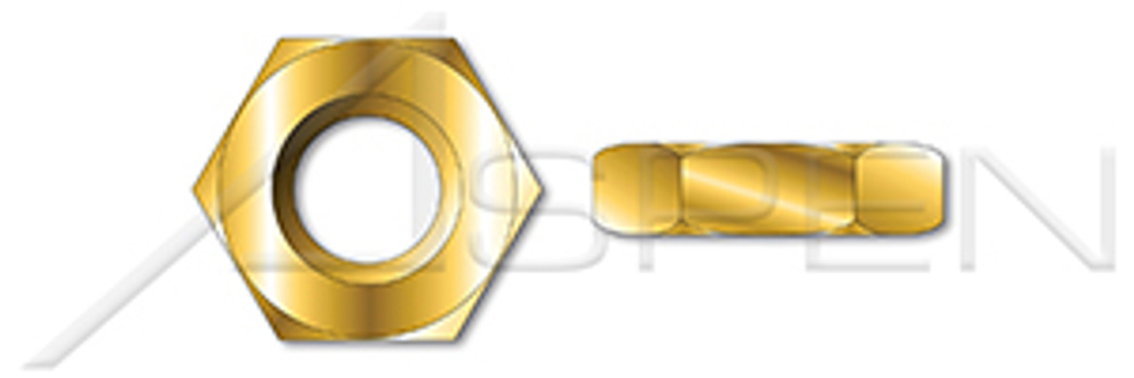 1-1/8"-7 Thin Hex Jam Nuts, Brass