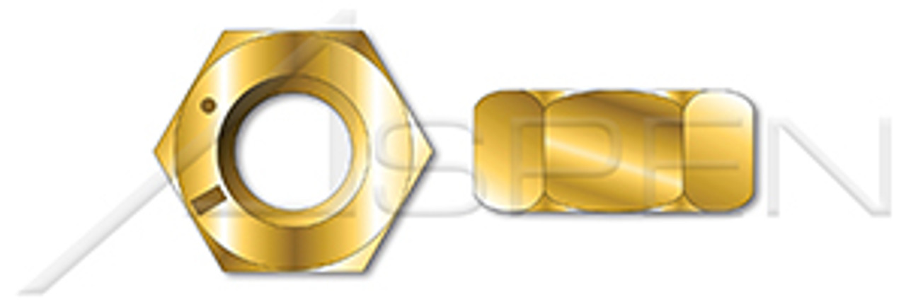 3/8"-16 Hex Finished Nuts, Grade 8 Steel, Yellow Zinc