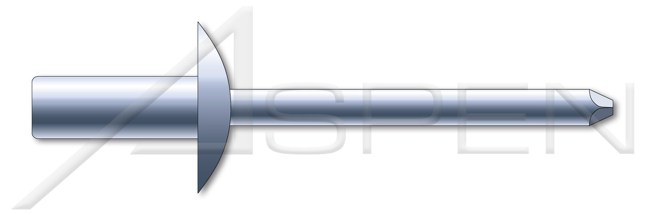 5/32", Grip=0.02"-0.12" Blind Rivets, Steel Body / Steel Pin, Closed End