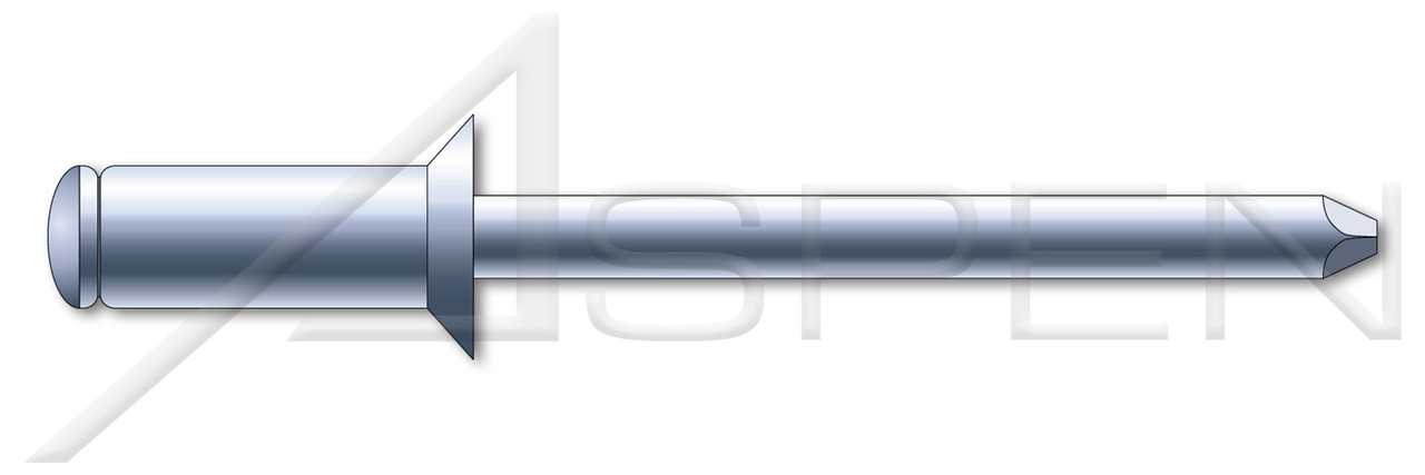 1/8", Grip=0.06"-0.12" Blind Rivets, Steel Body / Steel Pin, Countersunk External