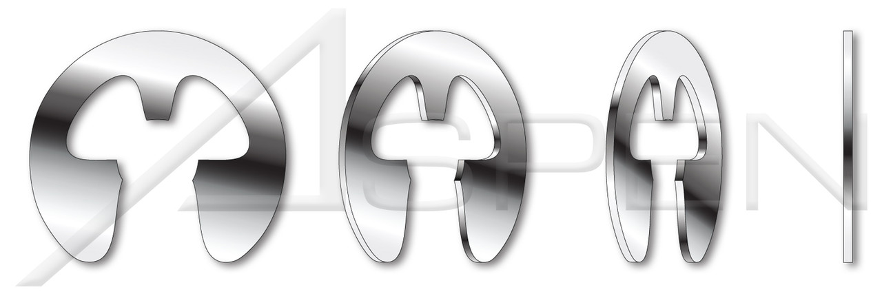 0.062" E-Retaining Rings, 15-7 Mo Stainless Steel