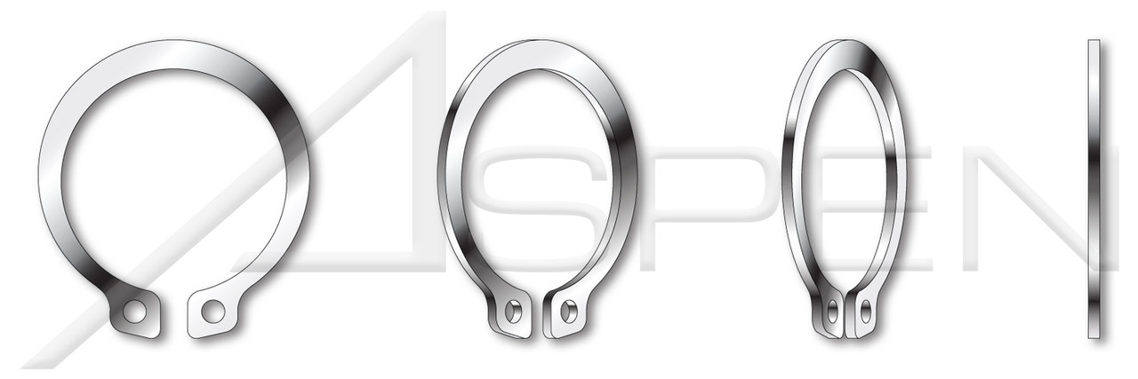 0.594" External Retaining Rings, 15-7 Mo Stainless Steel