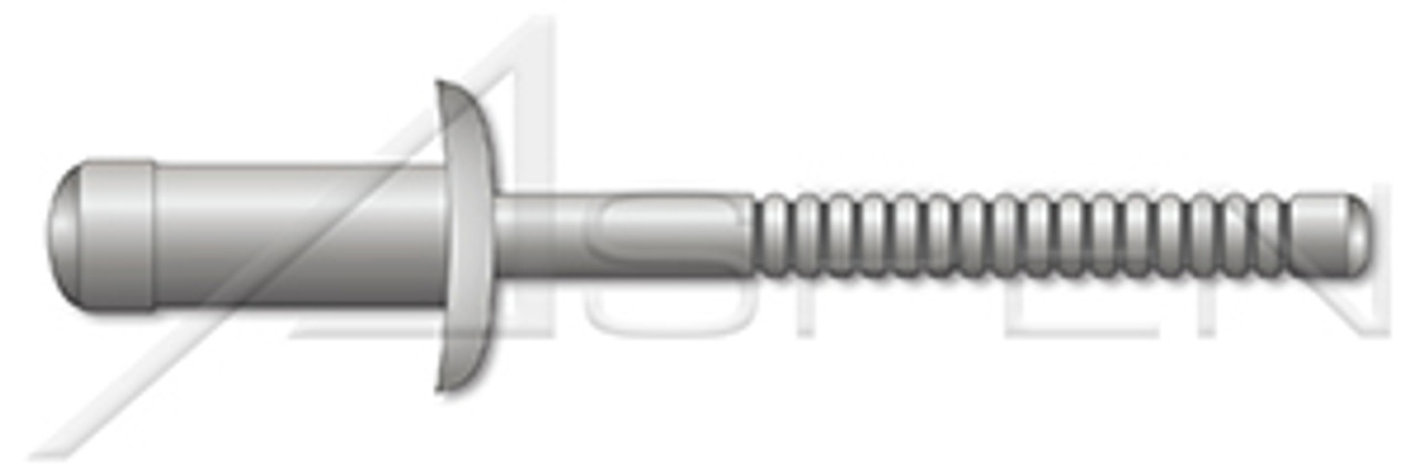 1/4", Grip=0.19"-0.26" Orlock, Aluminum Body / Aluminum Pin, Dome Head
