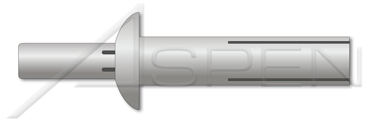 3/16" X 11/16" Drive Pin Rivets, Aluminum Body and Pin, Universal Head