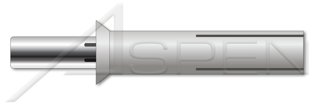 5/32" X 7/32" Drive Pin Rivets, Aluminum Body / Stainless Steel Pin, Countersunk Head