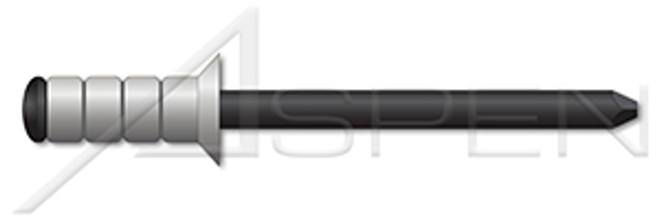 3/16", Grip=0.125"-0.312" Multigrip Rivets, Aluminum Body / Steel Pin, Countersunk External, Zinc Plated Pin