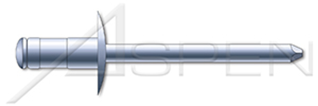 5/32" X 0.432", Grip=0.056"-0.196" Multigrip Rivets, Steel Body / Steel Pin, Low Profile